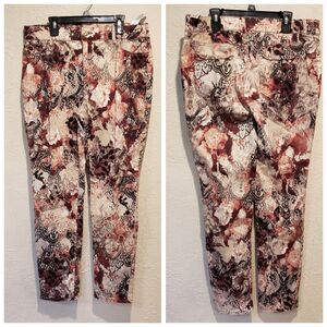 Chico’s The Platinum Romantic Lace Slim Fit Pants Sz Chicos 1R